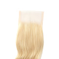 613 Blonde Indian Hair 4x4 Closure. It's a 4x4 lace closure made with 613 blonde Indian hair.