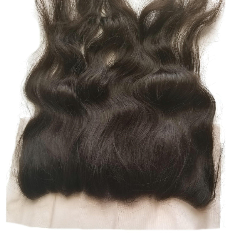 Raw Indian Hair 13x6 Frontal. It's made with real virgin Indian hair that is 100% non processed. Totally natural hairline with baby hairs.